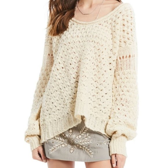 Free People Crashing Waves Oversized Pullover. - Picture 3 of 5